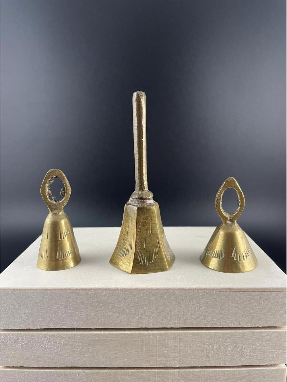 Three Vintage Indian Brass Bells